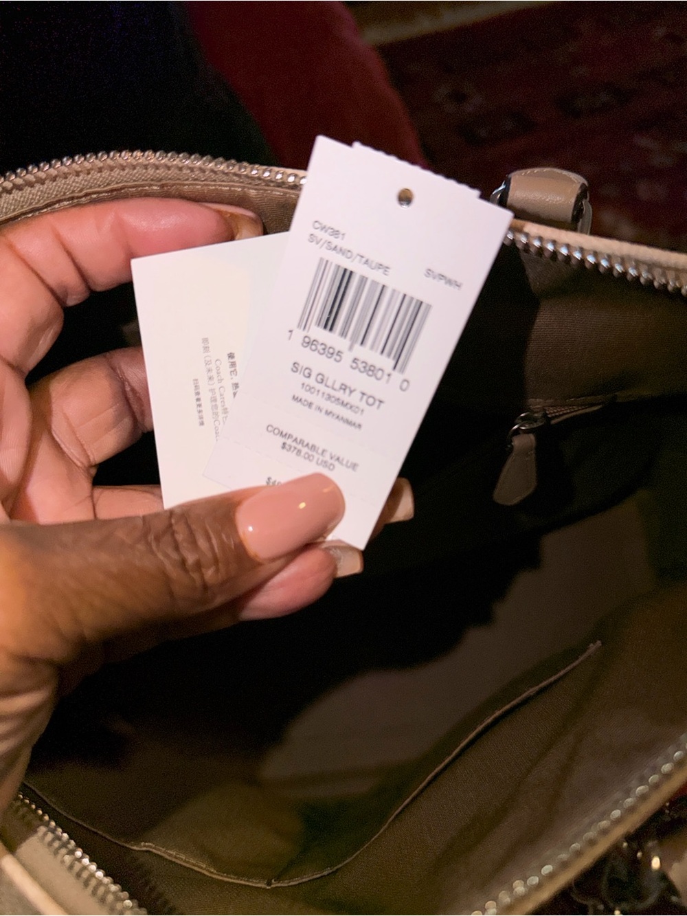 Authentic Coach Beige Signature Tote with Leather Trim and matching mini bag - Picture 11 of 11